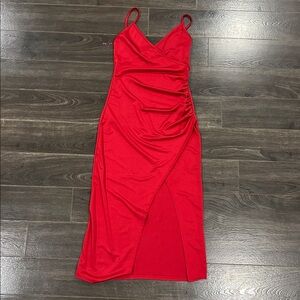Chic Asymmetrical Red Dress